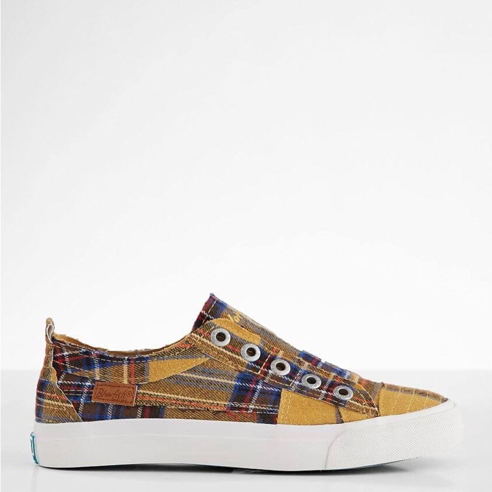 Blowfish Malibu mustard plaid shoes